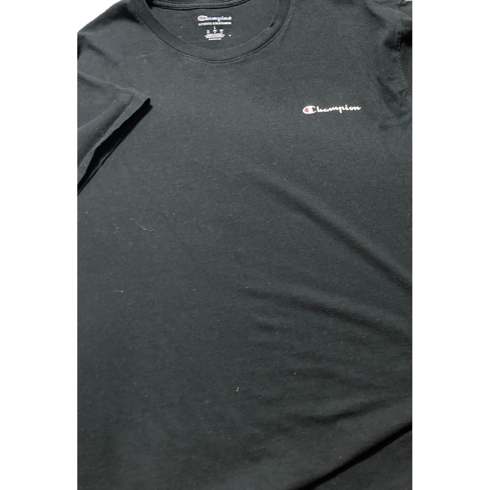 Champion Authentic Athleticwear Men's Black Cotton Crew‎ Neck T-Shirt Size L